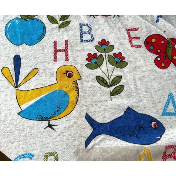 Vintage 70s nursery curtains, children bedroom, retro kitsch pleated panels - Picture 7 of 10